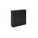 Meuble de rangement contemporain 100 cm noir satin&eacute; Beja