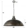 Suspension industrielle en métal argenté Ø80 cm Harrison