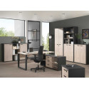Ensemble de bureau contemporain ch&ecirc;ne/noir Salto