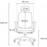 Fauteuil de bureau moderne avec appui-tête et assise grise Rosaly