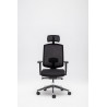 Fauteuil de bureau moderne avec appui-tête et assise noirs Rosaly
