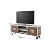 Meuble TV industriel mobile en acacia Swen