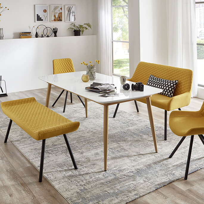 Banc moderne en tissu