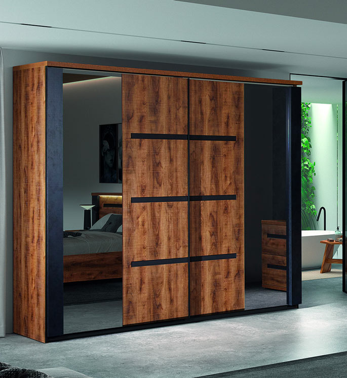 armoire adulte style industriel marron foncé