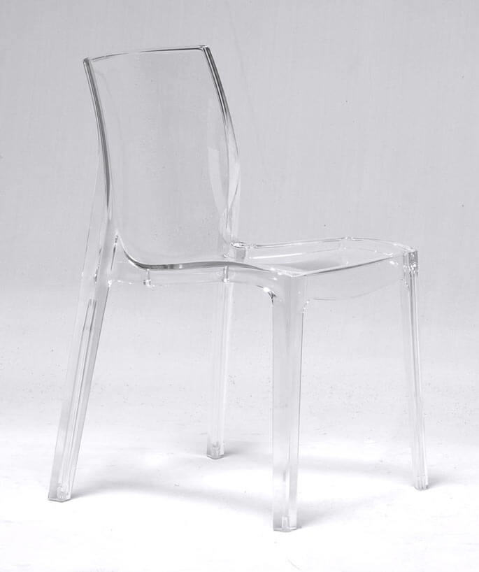 Chaise de salle &agrave; manger transparente
