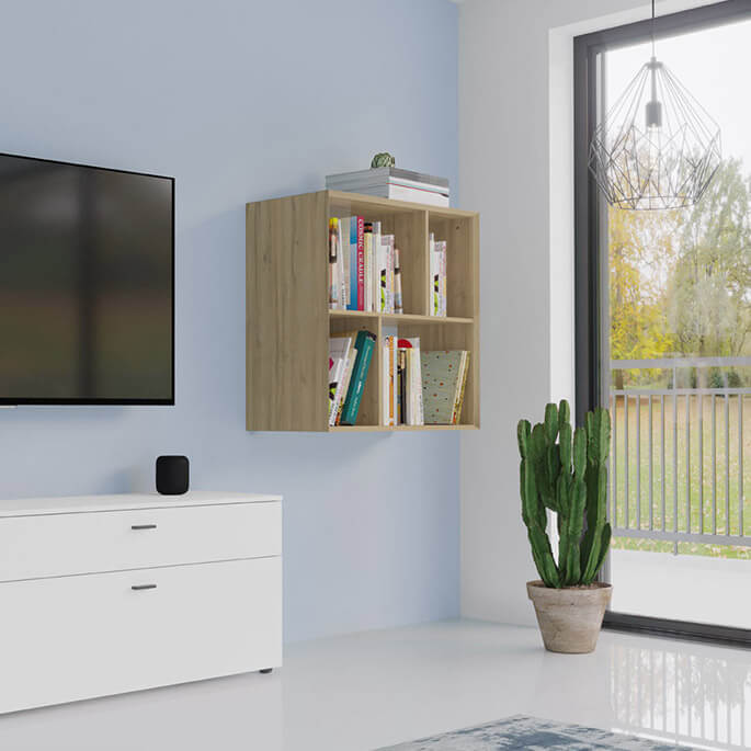 Bibliotheque moderne 80 cm coloris chene