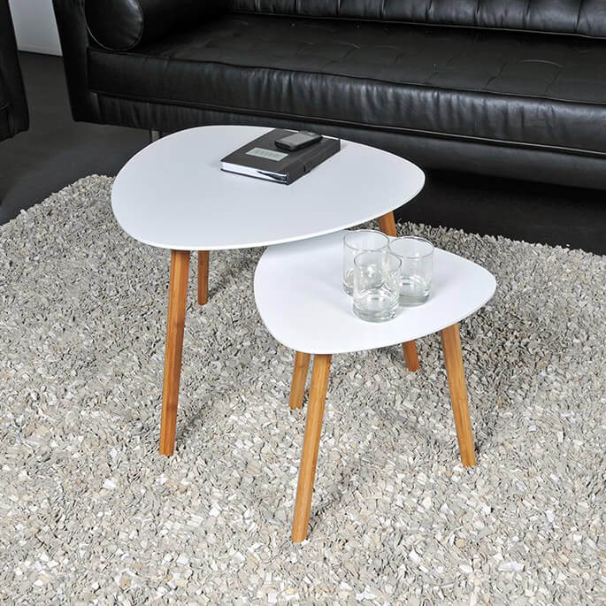 Ensemble de 2 tables basses gigognes scandinaves