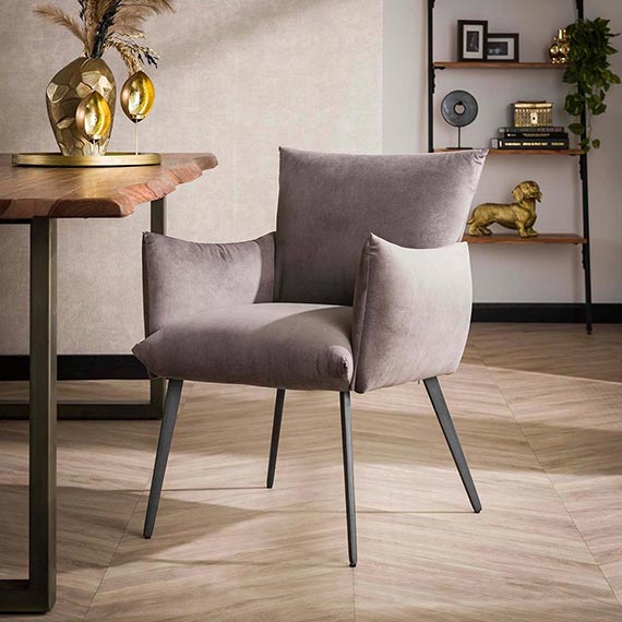 Fauteuil moderne de salle à manger en velours