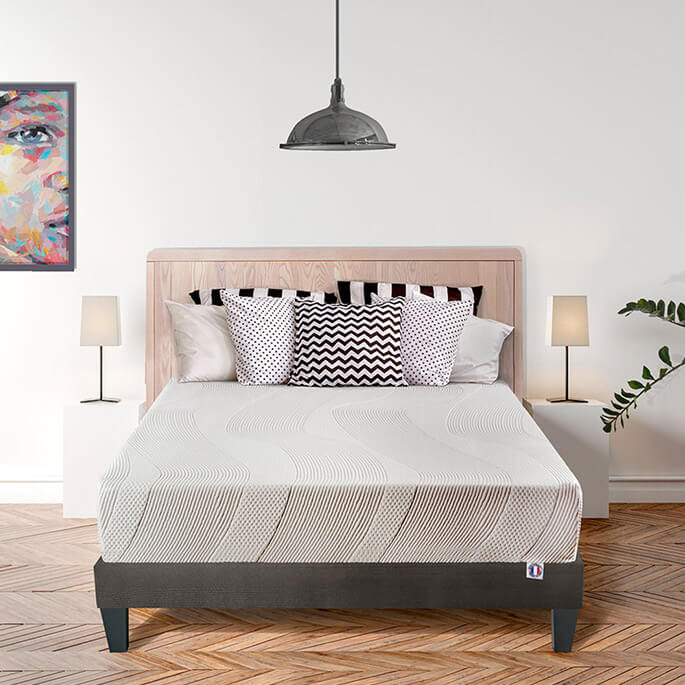 Matelas mousse haute résilience à mémoire de forme, soutien ferme