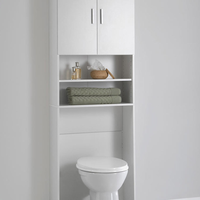 Meuble de rangement sanitaire contemporain blanc