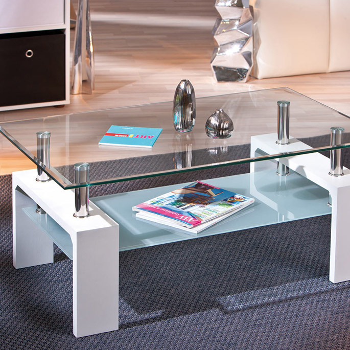 Table basse moderne en verre